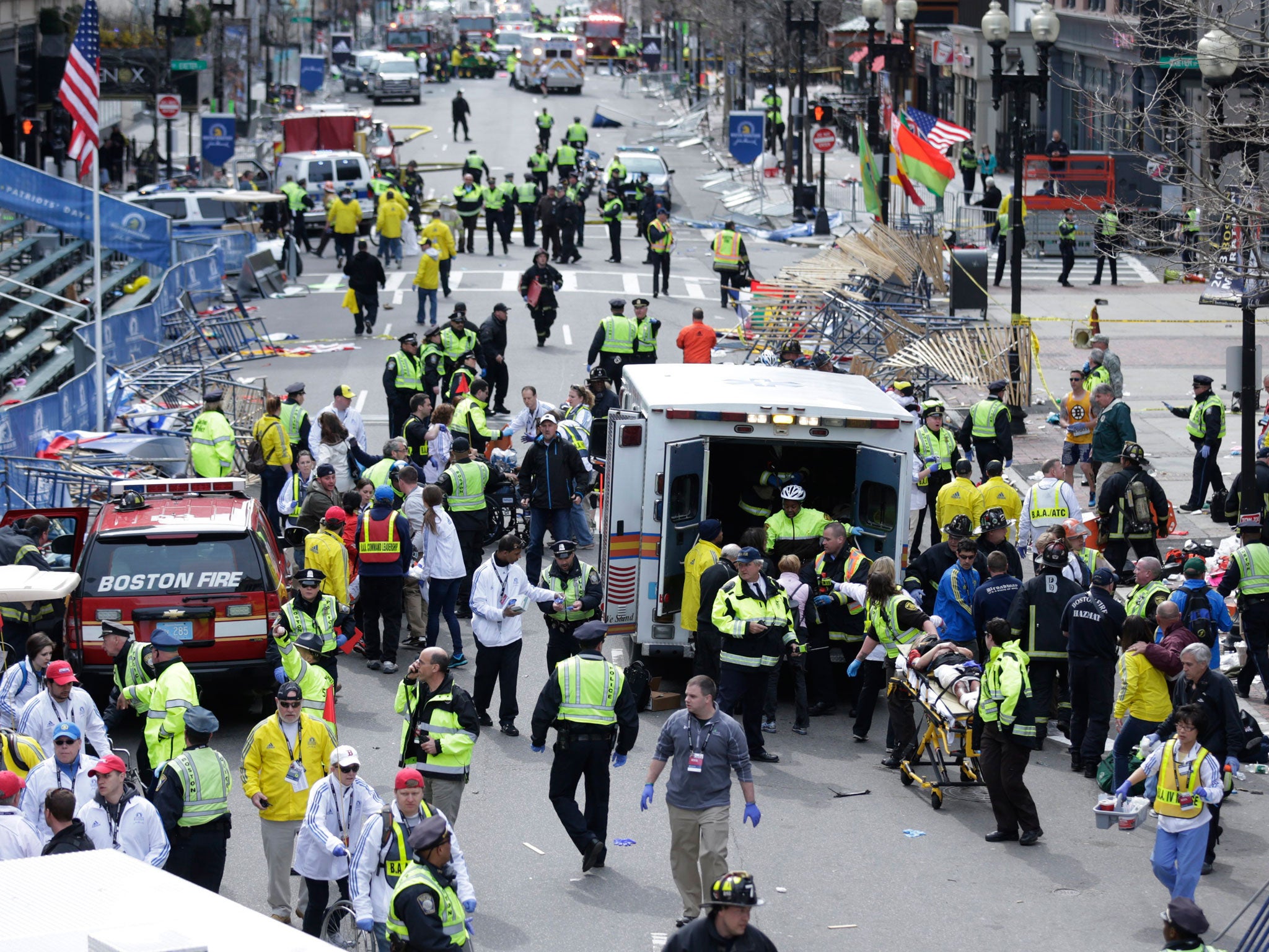 Mass destruction: the aftermath of the Boston bombing on 15 April 2013