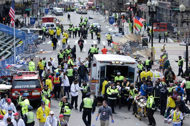 Mass destruction: the aftermath of the Boston bombing on 15 April 2013