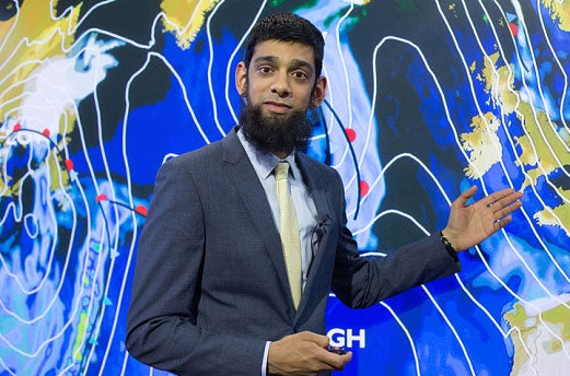 Sadiq Iqbal - the weather presenter in the spoof comedy show W1A, who is hired because he has a beard