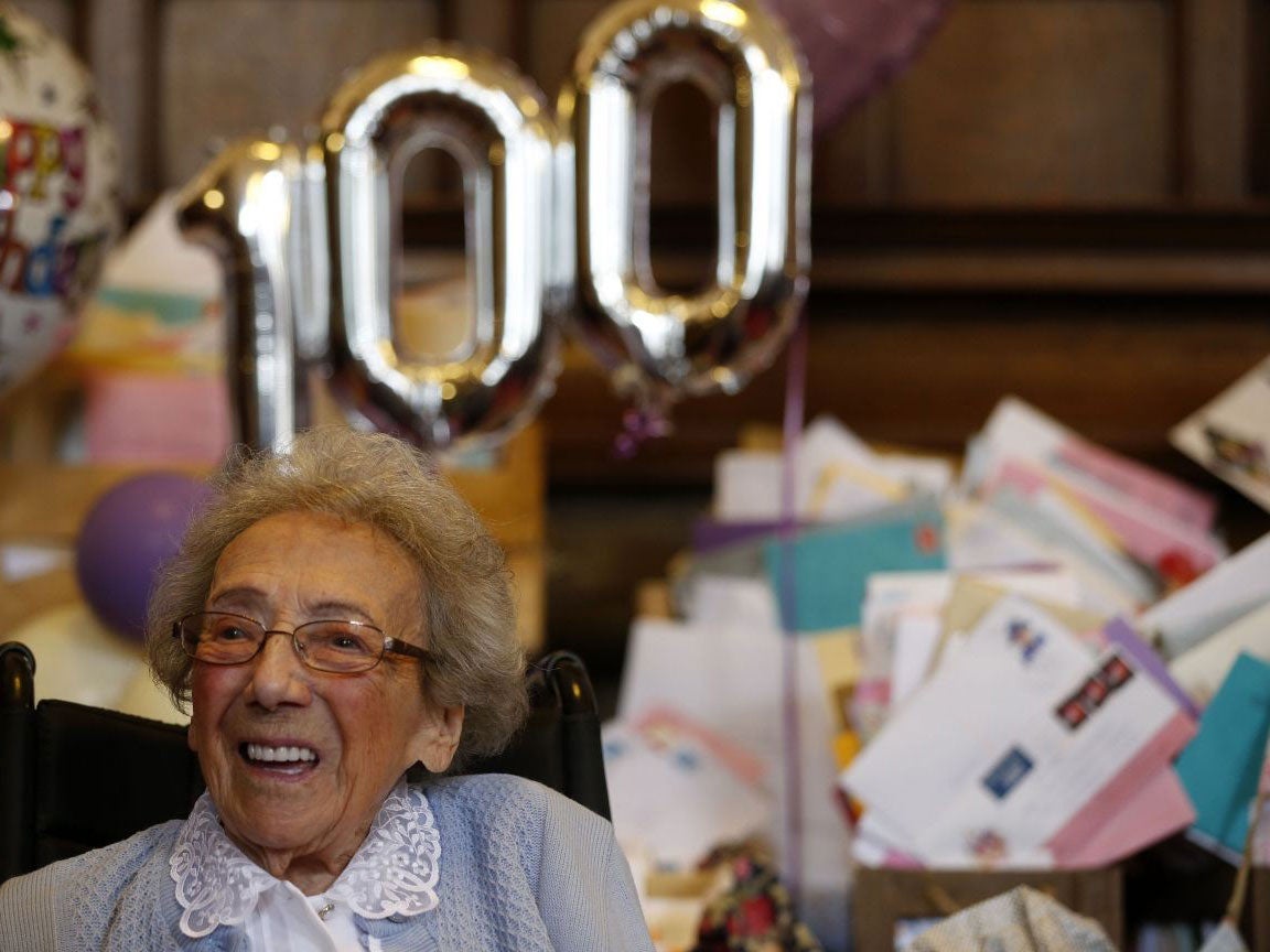 Winnie Blagden had a surprise party at Sheffield Town Hall