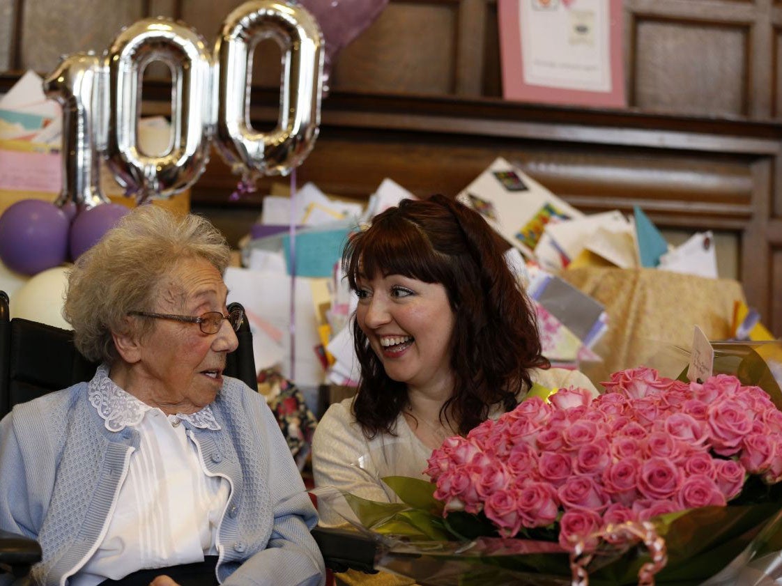 Winnie Blagden with radio presenter Kat Harbourne, who organised the appeal