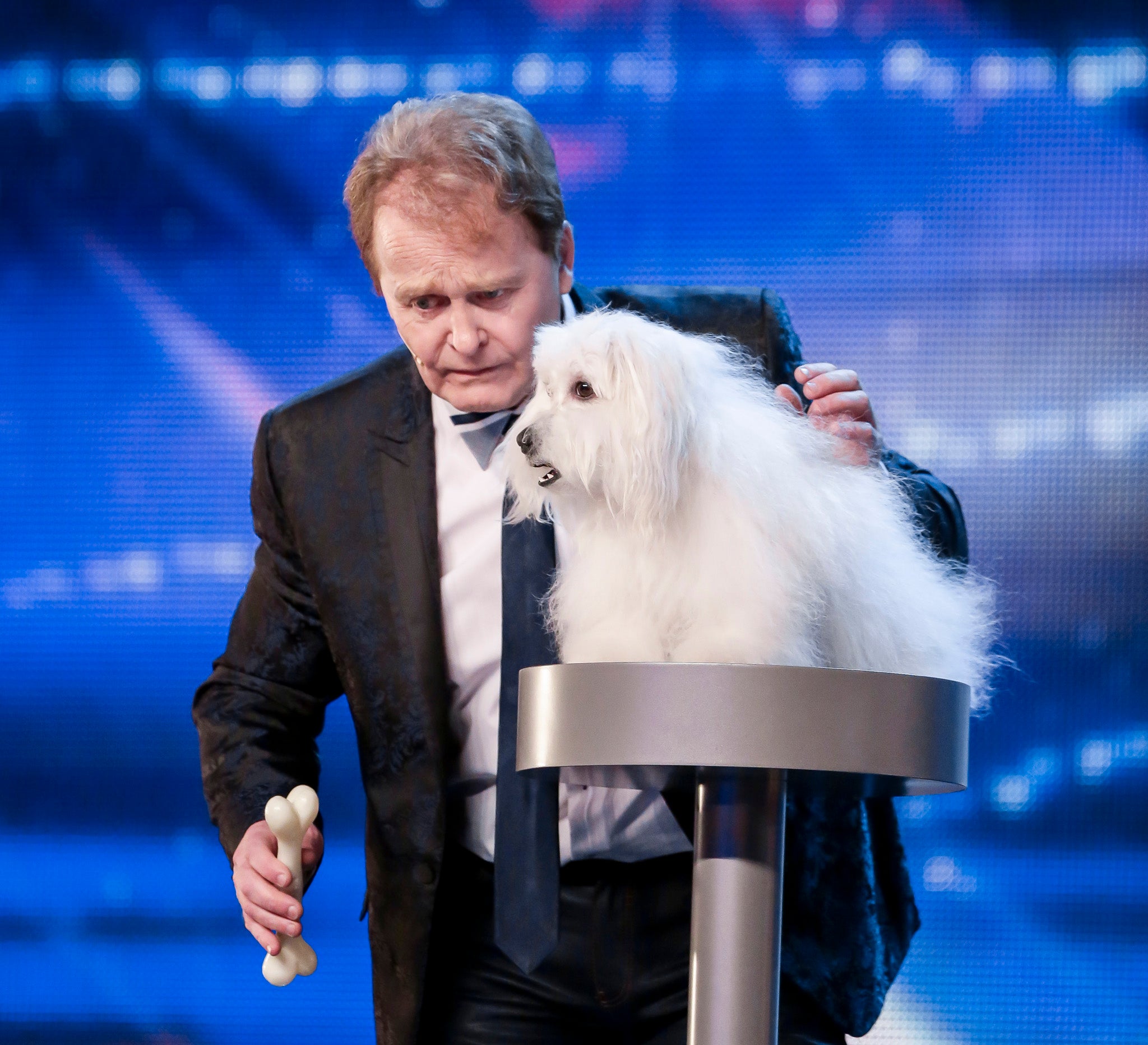 Dog ventriloquist Marc Metrall performs with Wendy on Britain's Got Talent 2015