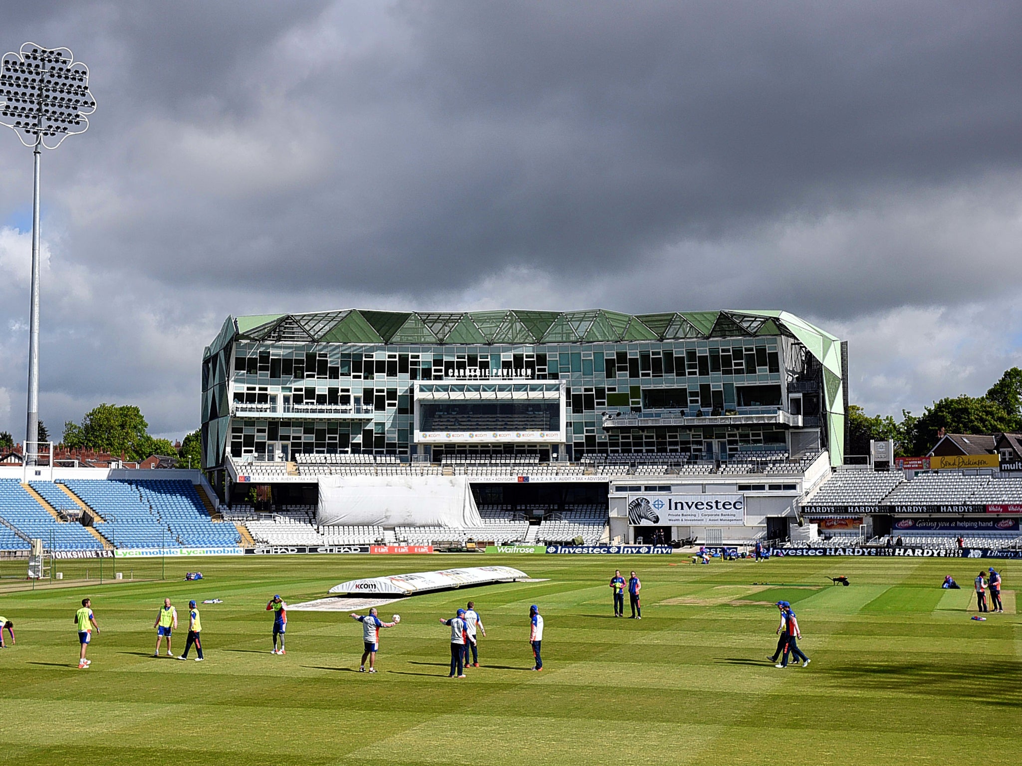 England players take part in training at Headingley on Thursday