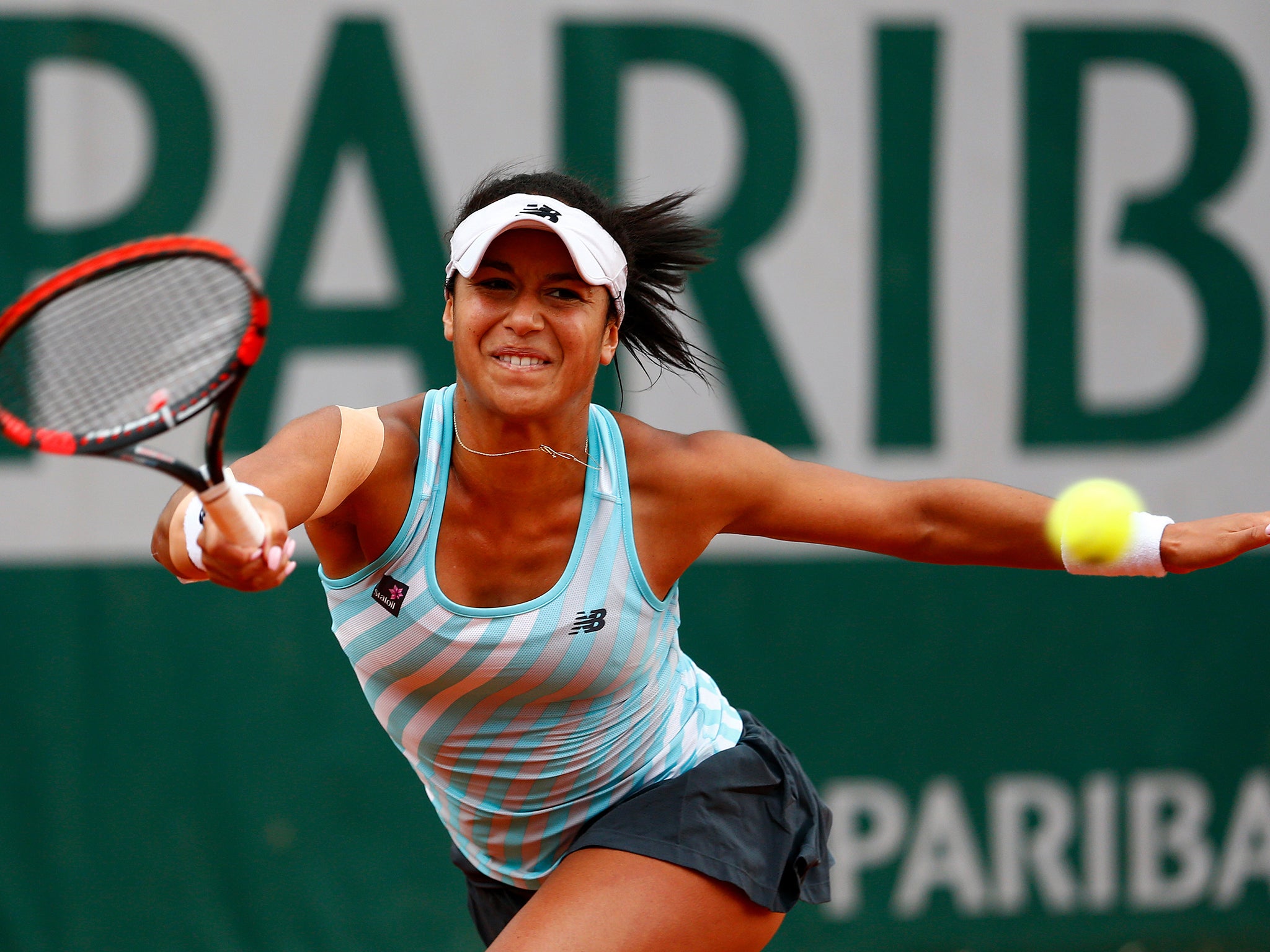 Heather Watson suffered a 6-2 6-4 defeat to Sloane Stephens