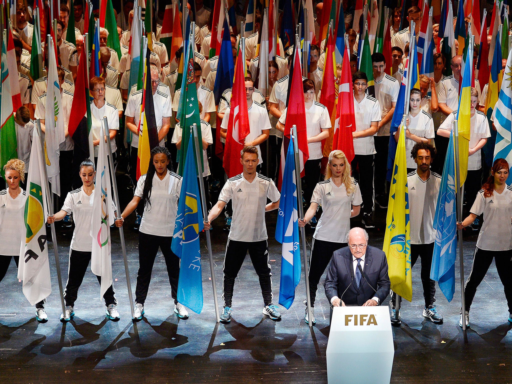 The Fifa president Sepp Blatter at the opening ceremony of the 65th Fifa Congress in Zürich