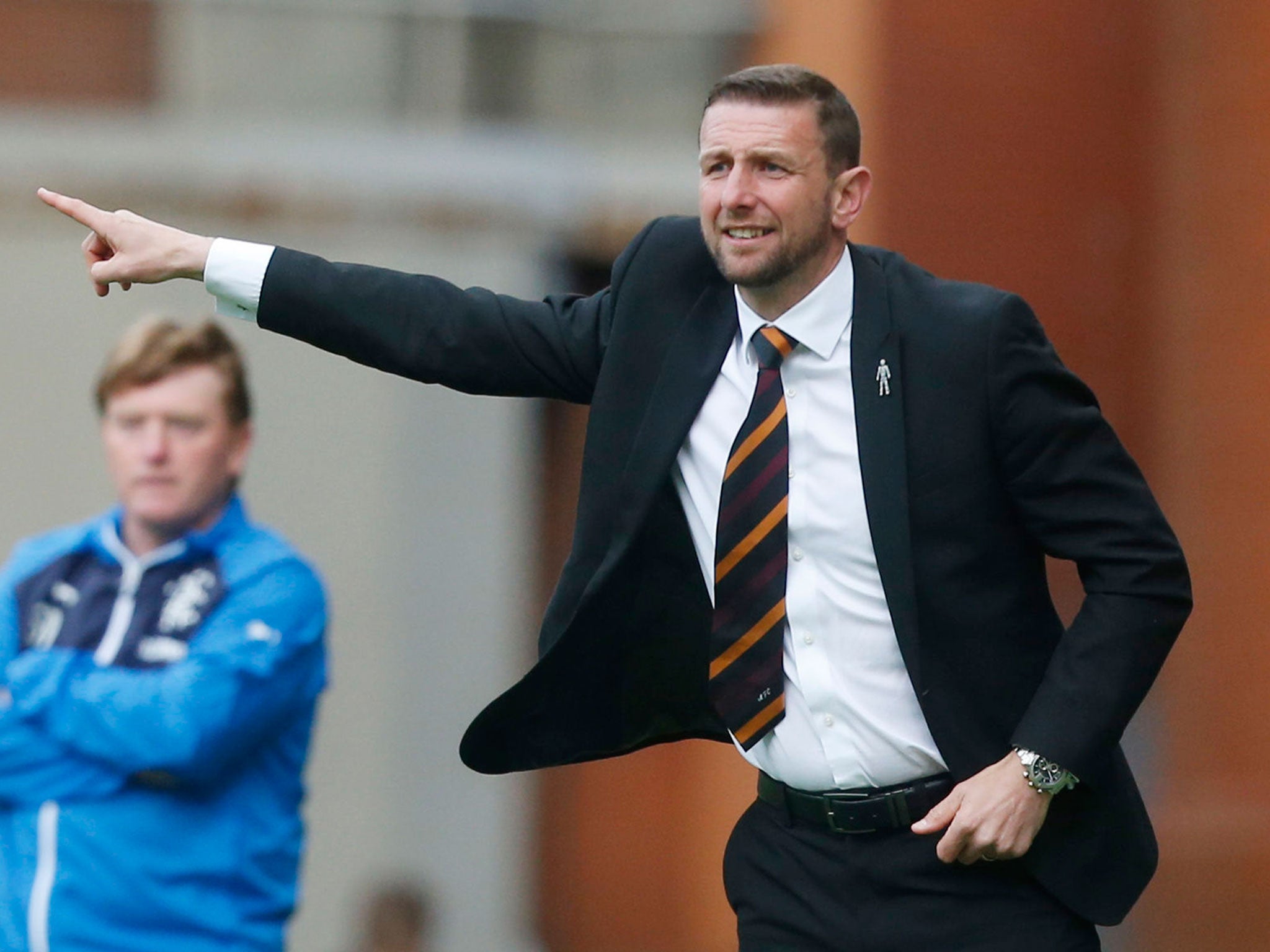 Ian Baraclough’s Motherwell gained their first win at Ibrox for 18 years in the play-off