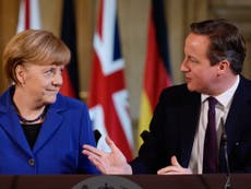 David Cameron holds face-to-face talks with Angela Merkel on EU reform
