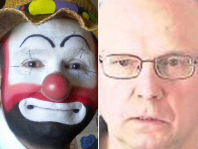 Robert Jensen, who performs as Friendly the Clown, left, is in custody after being accused of raping a young woman