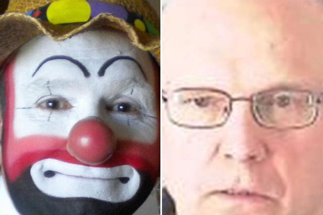 Robert Jensen, who performs as Friendly the Clown, left, is in custody after being accused of raping a young woman