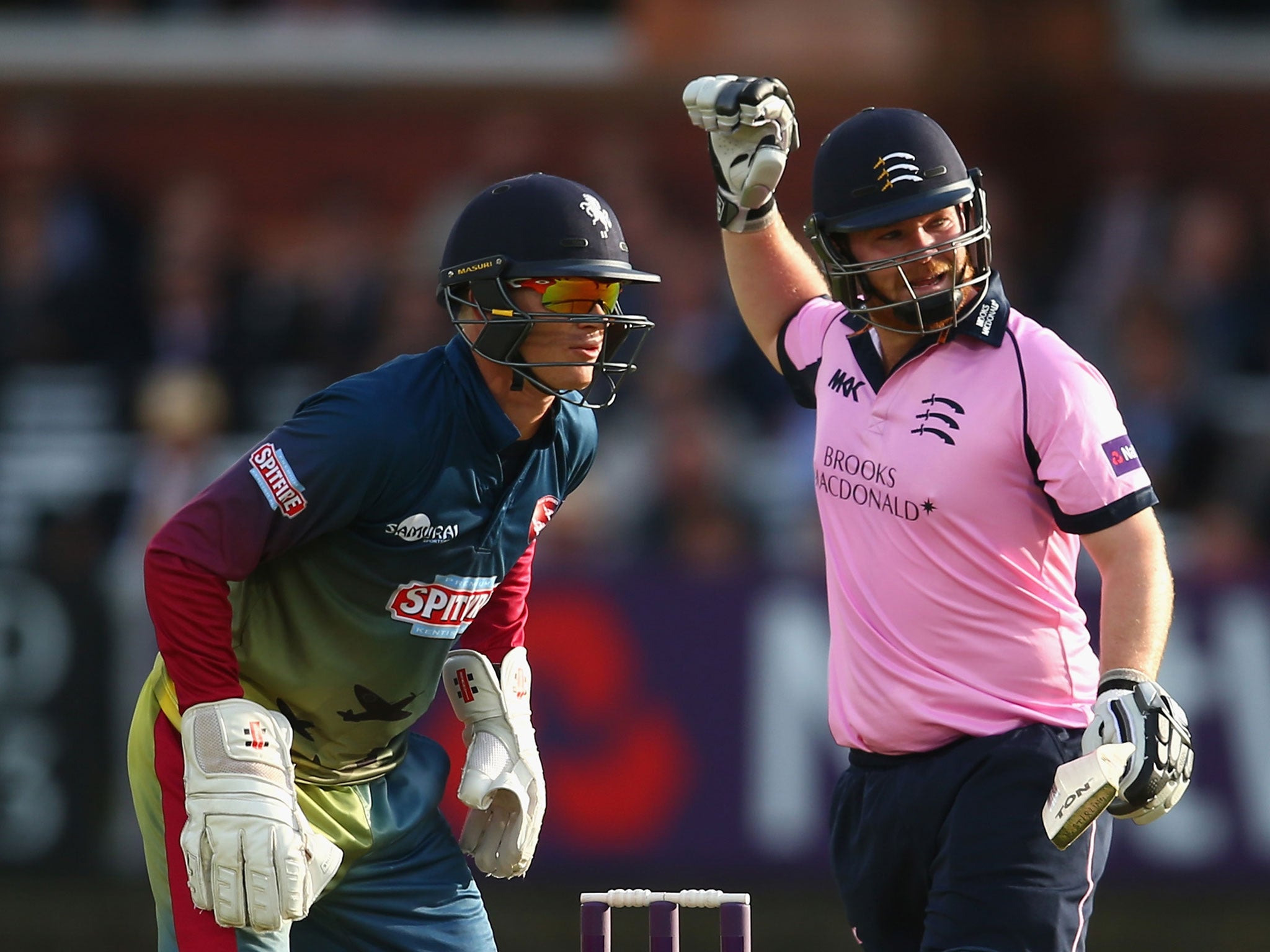 Paul Stirling of Middlesex during the Natwest T20 Blast match between Middlesex and Kent