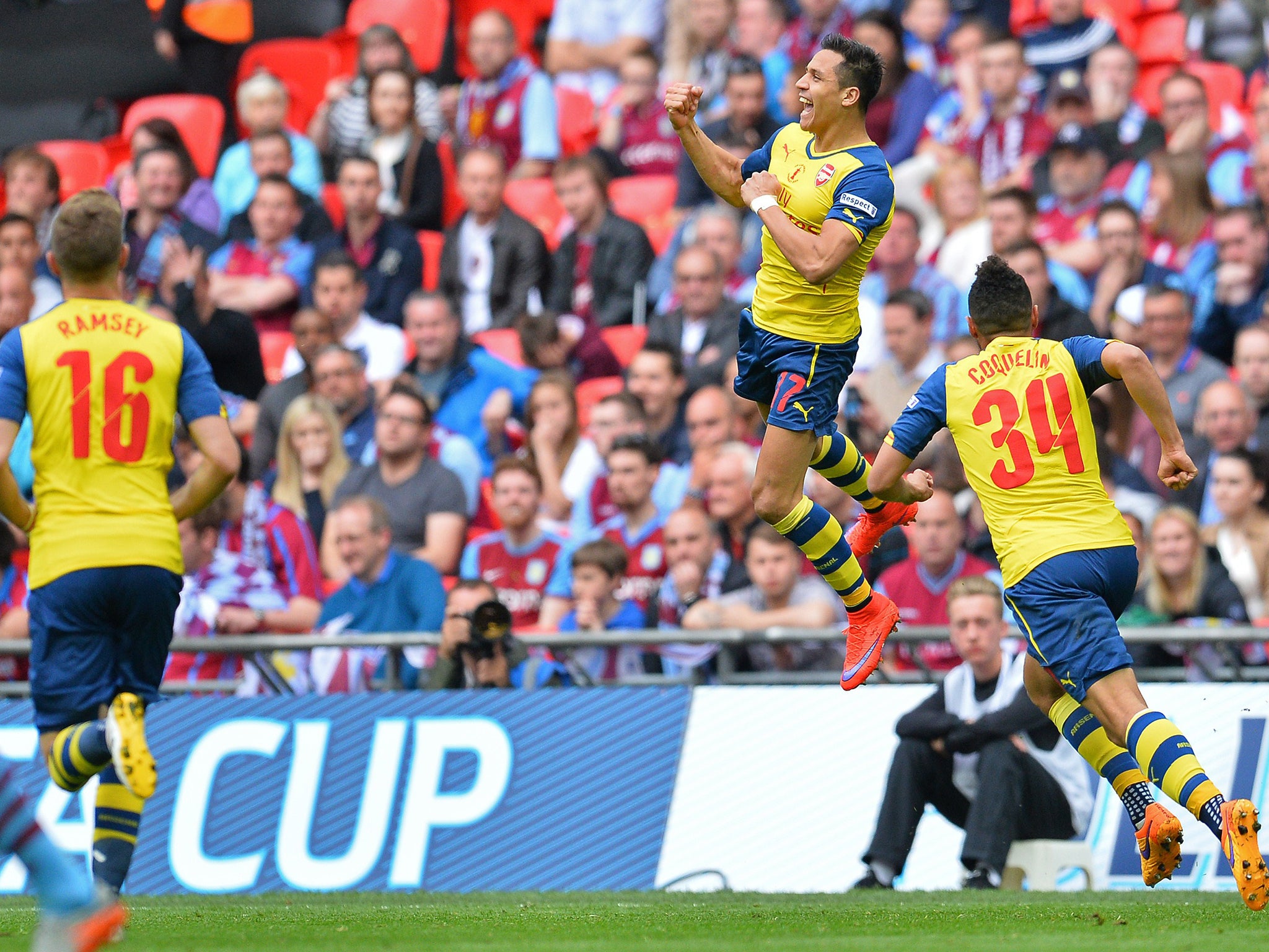 Alexis Sanchez celebrates scoring Arsenal's terrific second goal (Getty)