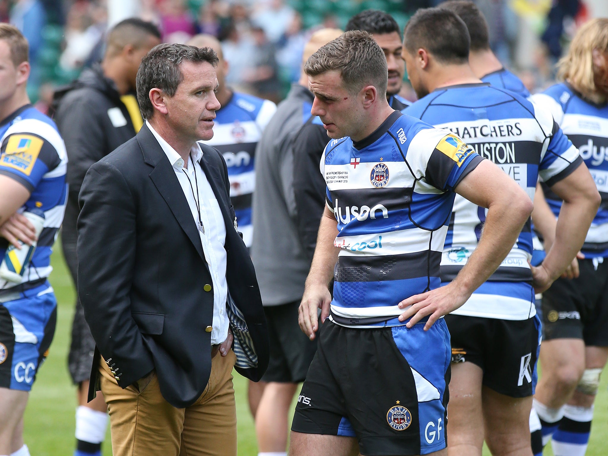 George Ford alongside Bath head coach and his father Mike Ford