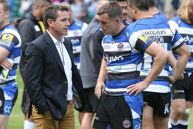 George Ford alongside Bath head coach and his father Mike Ford