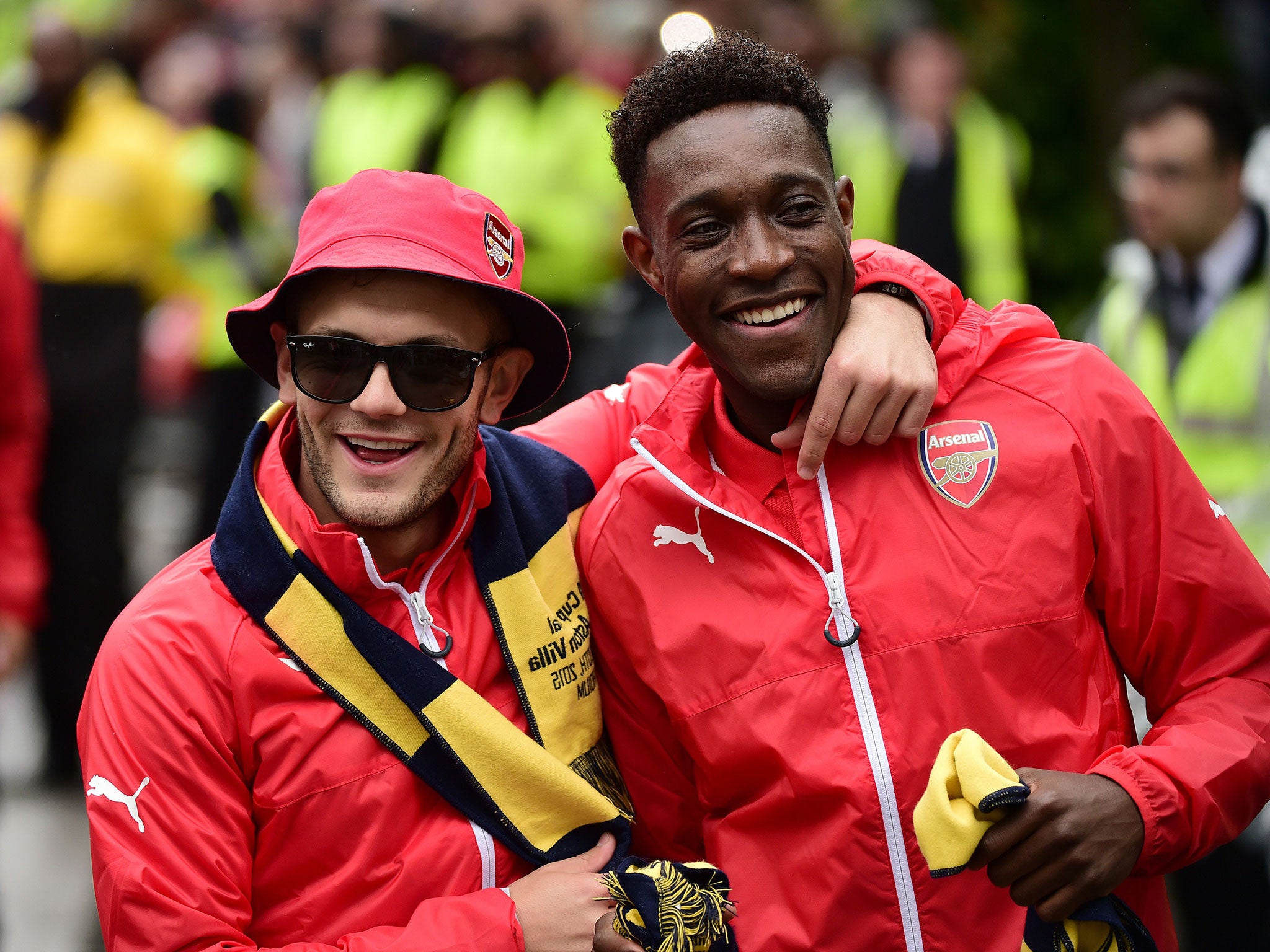 Jack Wilshere and Danny Welbeck on the Arsenal parade