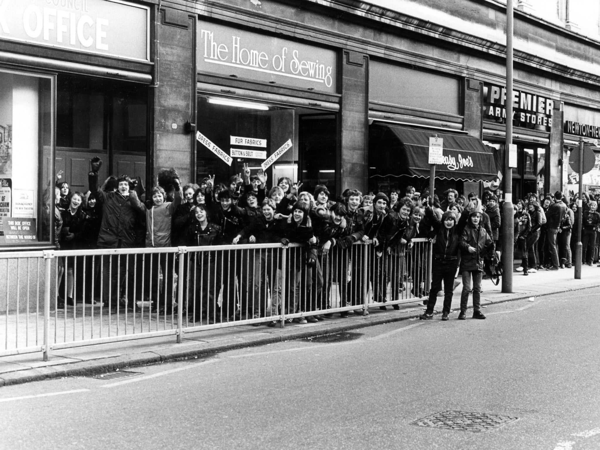 Leather jacket required: fans queue for Iron Maiden tickets at the City Hall, Hull, in 1983
