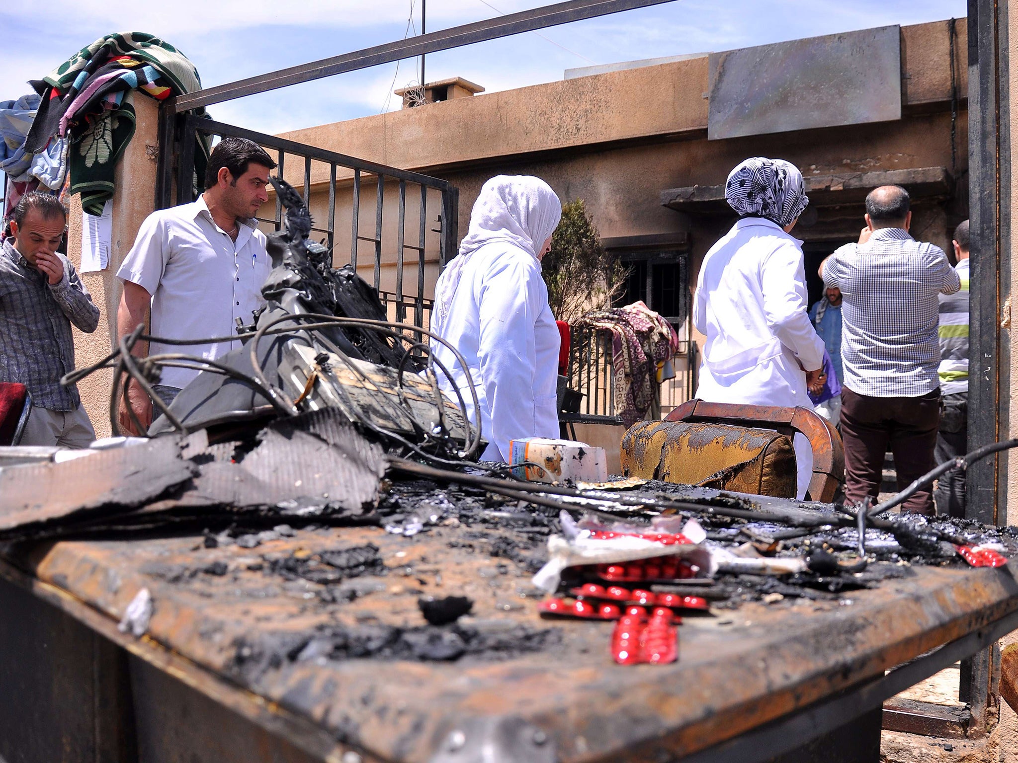 An official said a gas cylinder appeared to explode in the clinic (AFP)