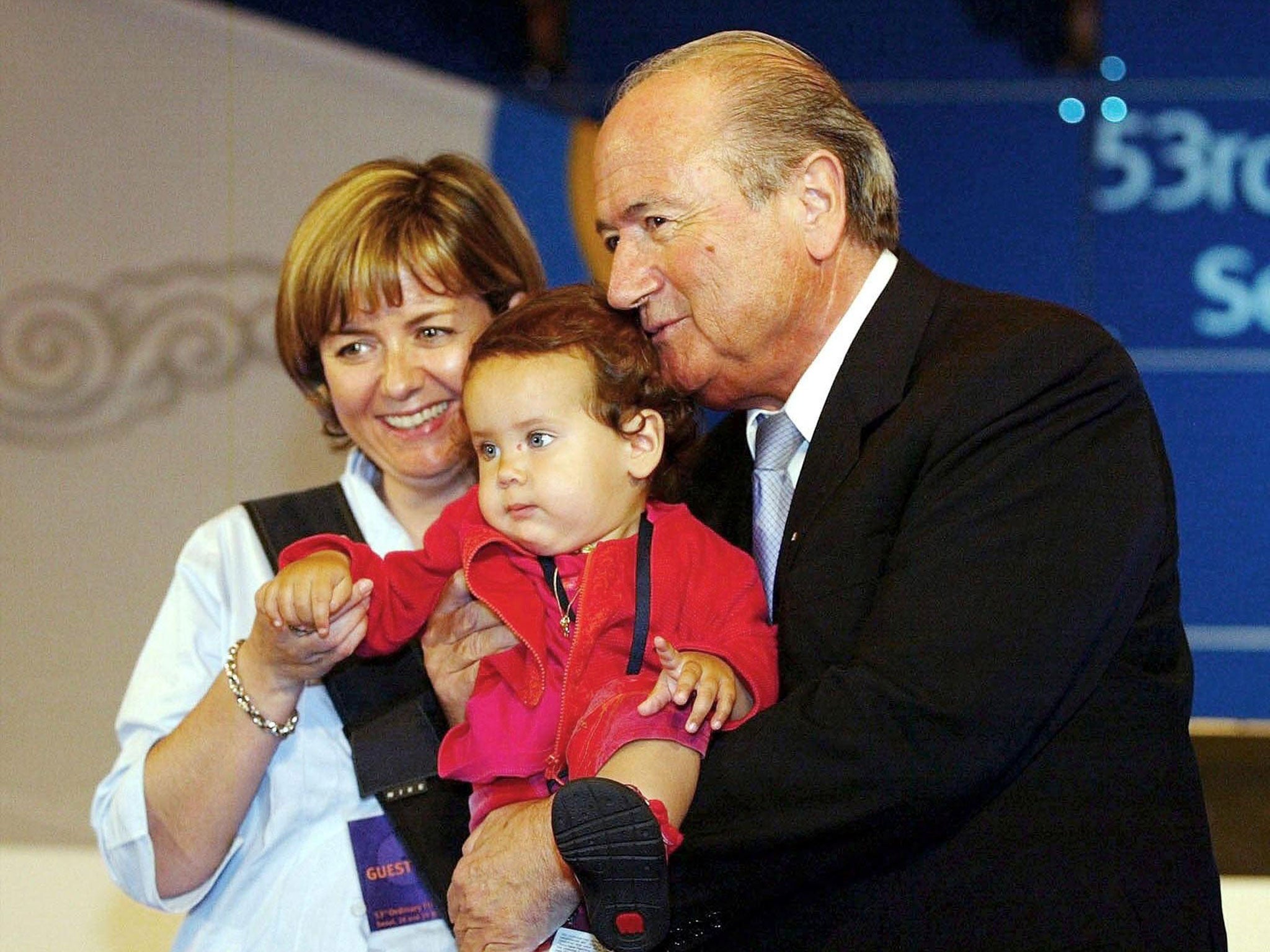Fifa chief Sepp Blatter with his daughter Corinne Blatter and her daughter Selina