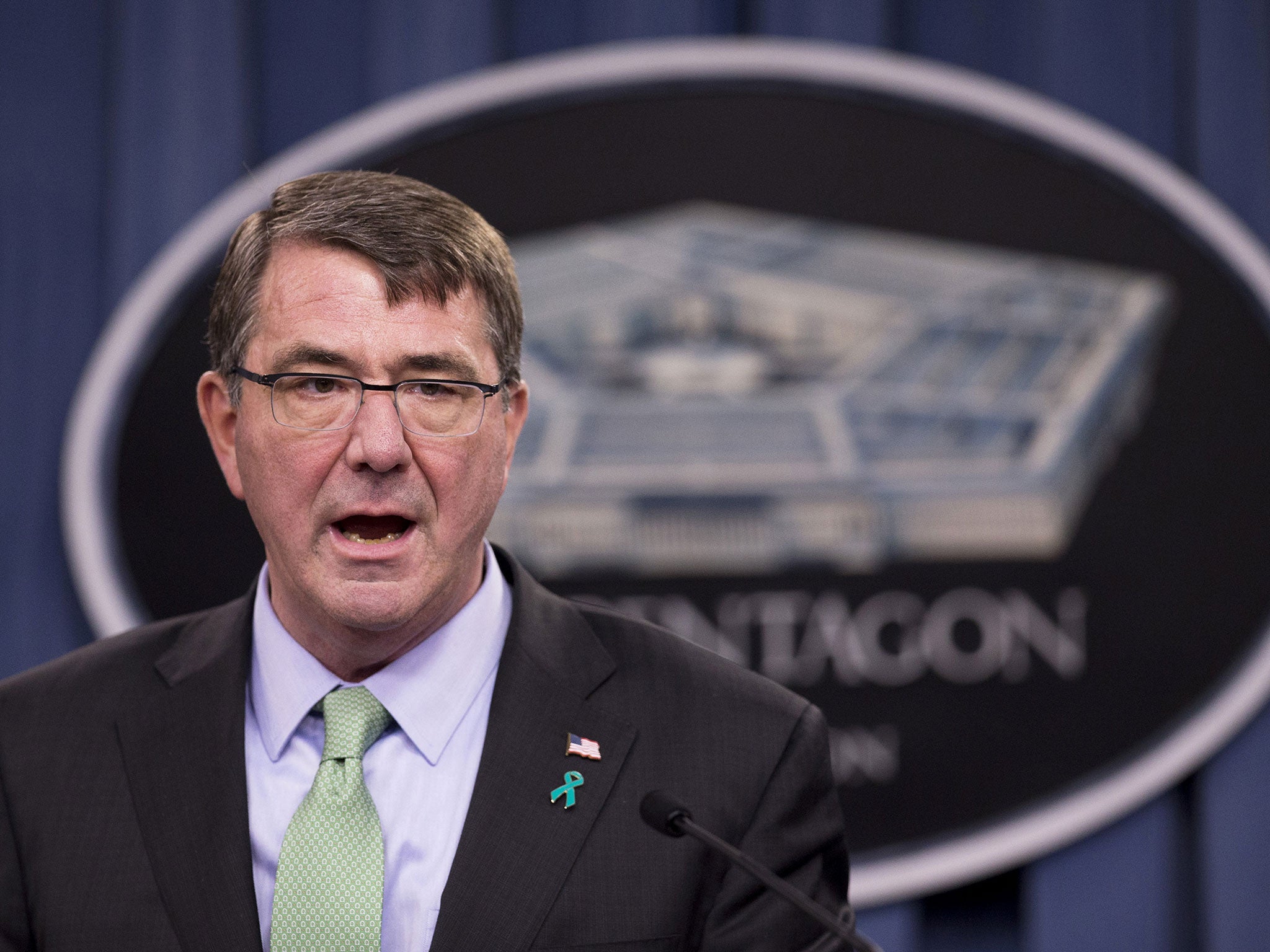 FILE - In this May 1, 2015 file photo, Defense Secretary Ash Carter speaks at the Pentagon