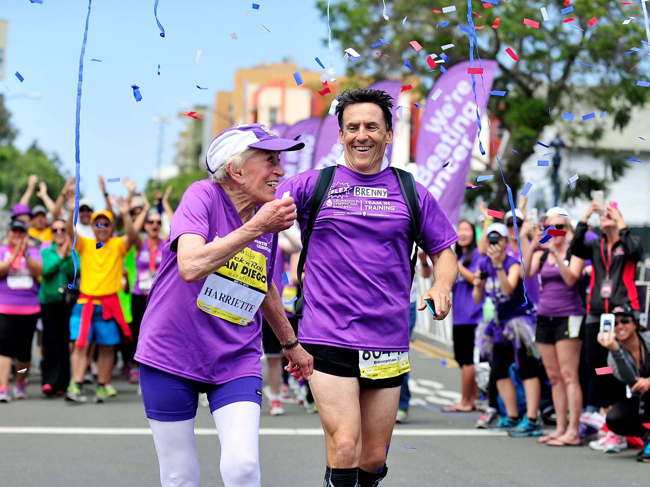 Thompson finished her 16th marathon in just over 7 hours and 24 minutes