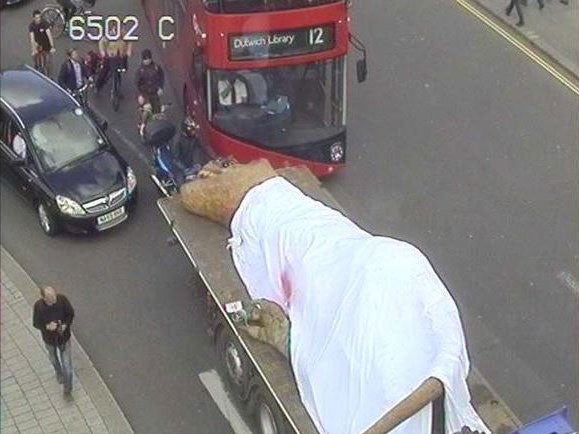 Transport for London put out CCTV images of the dinosaur on Twitter