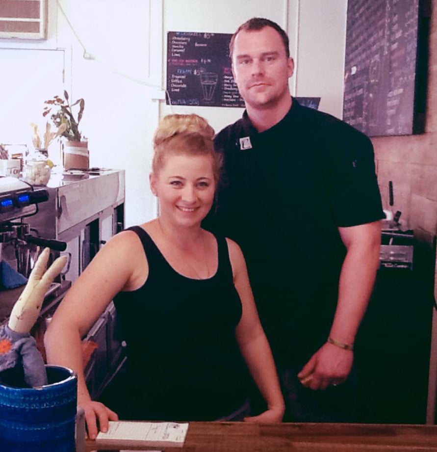 Cafe owner Jessica-Anne Allen, pictured here with her husband Stephen, says the response has been overwhelming so far