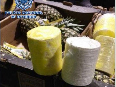 The drugs were covered in a yellow wax 'to simulate pinapple pulp'