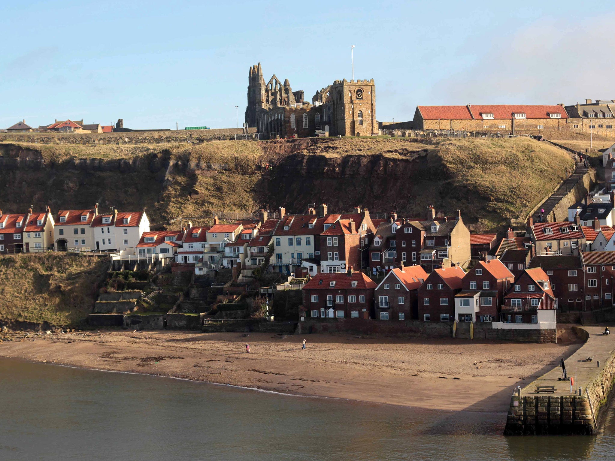 Whitby, in Yorkshire, along the coast from the site where the fossil was found