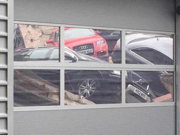 An image tweeted by @paulscoins of the Audi showroom (BBC Three Counties Radio)