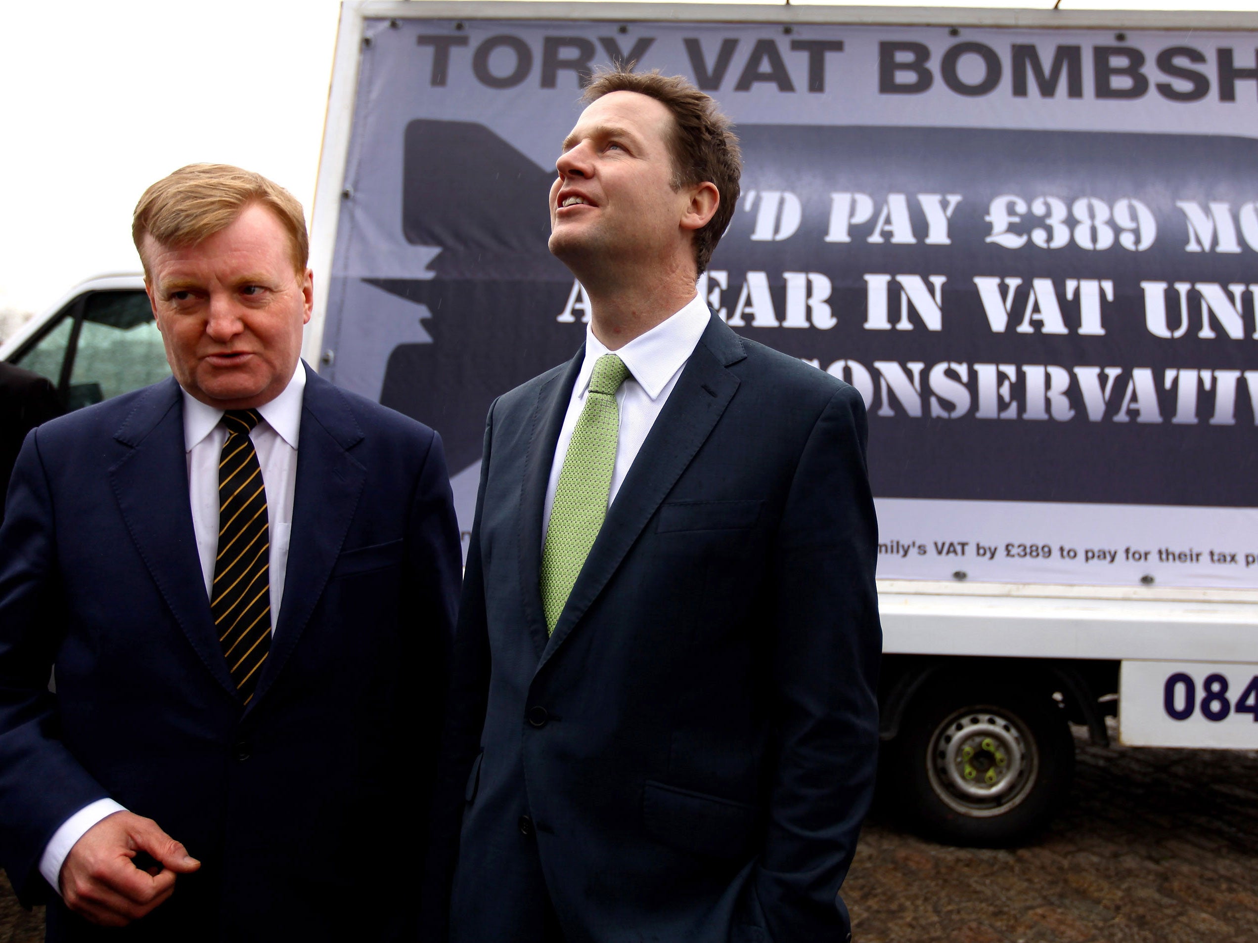 Charles Kennedy with Nick Clegg on the campaign trail ahead of the 2010 general election