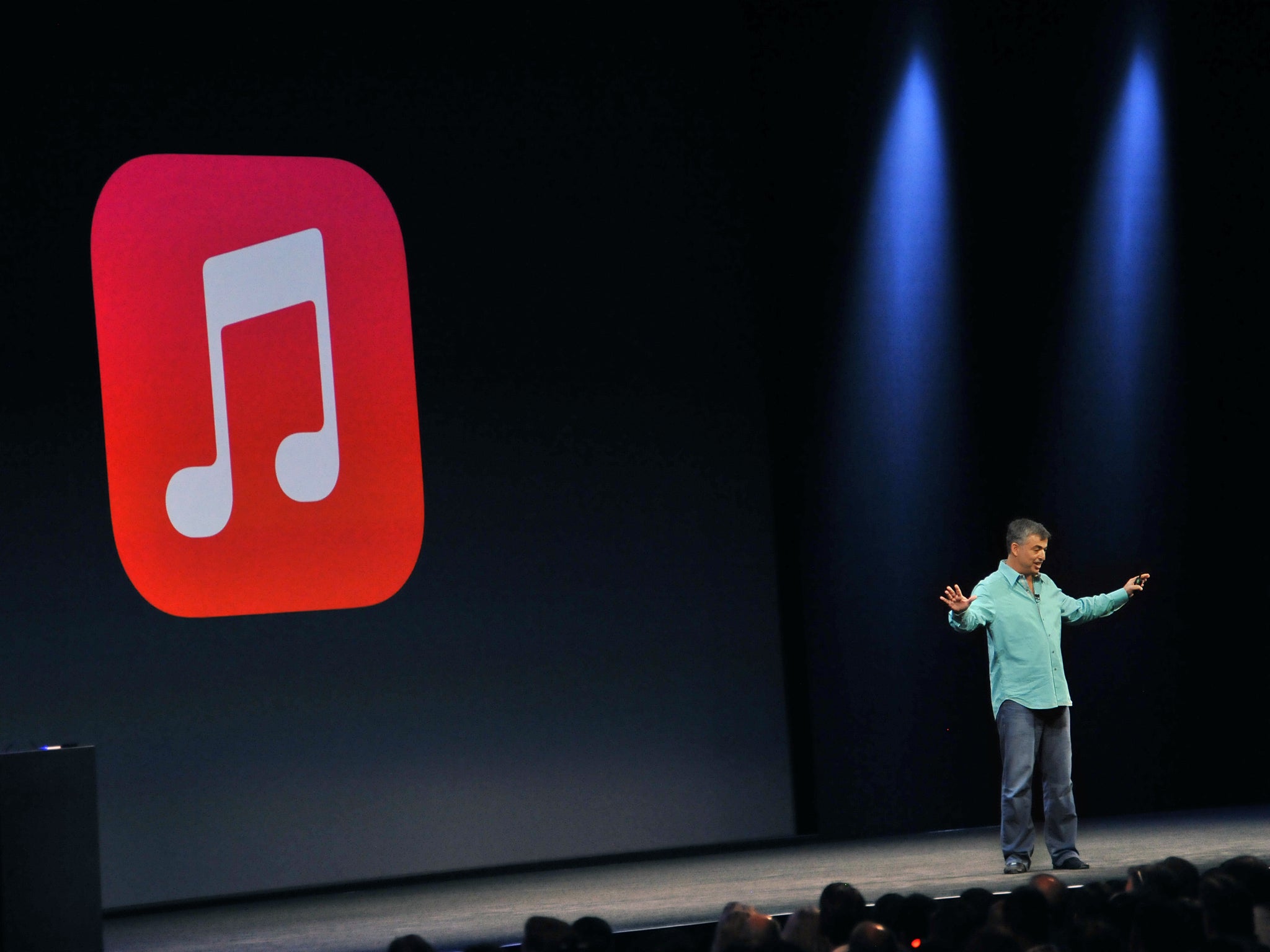 Eddy Cue, Apple's Senior Vice President of Internet Software and Services, introduces iTunes Radio at Apple's Worldwide Developer Conference (WWDC) in San Francisco in 2013