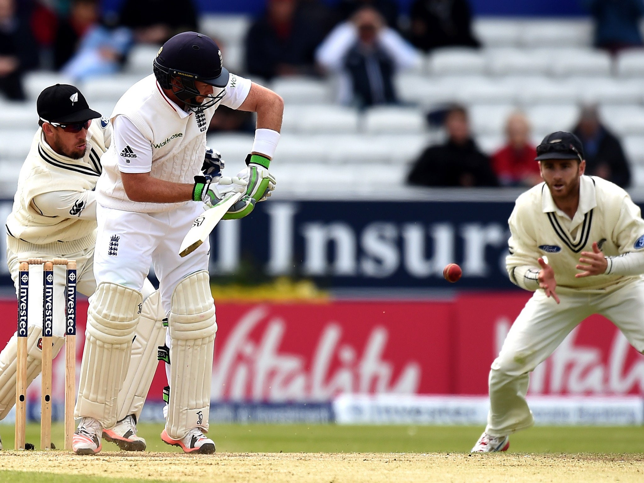 Ian Bell is caught by Kane Williamson for 1