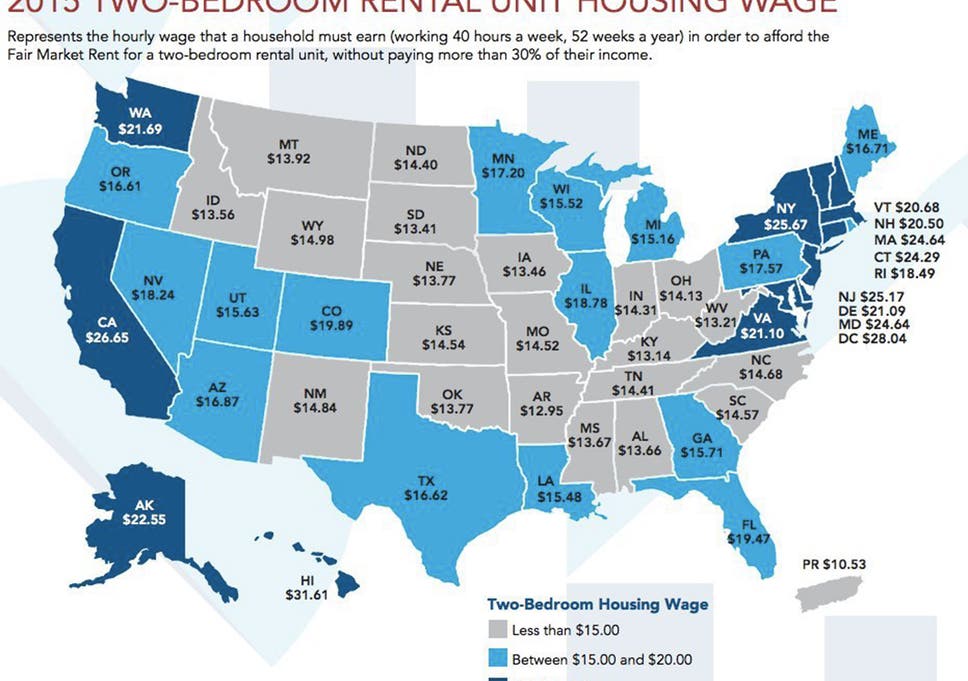 Minimum Wage In Us Not High Enough In Any State To Rent A One