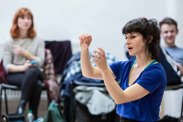 Peep show: Helen Goalen in rehearsals for 'We Want You
to Watch'