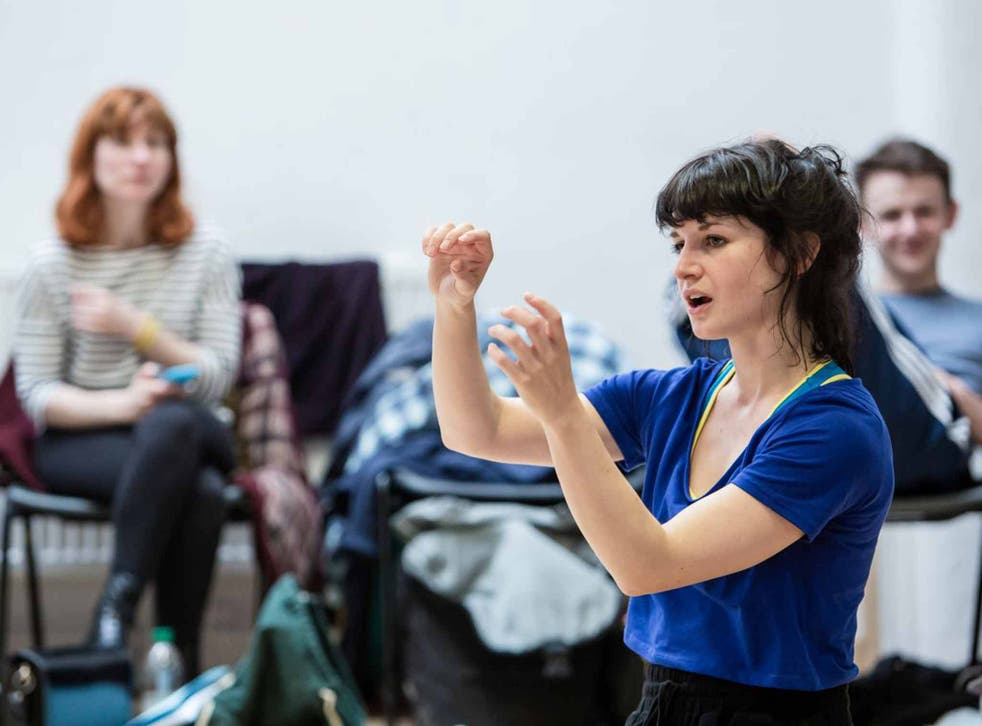 Peep show: Helen Goalen in rehearsals for 'We Want You
to Watch'