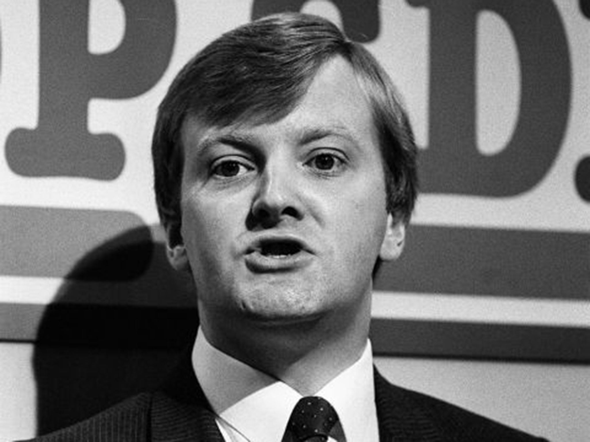 A young Charles Kennedy delivering a speech at the Social Democratic Party conference in 1987