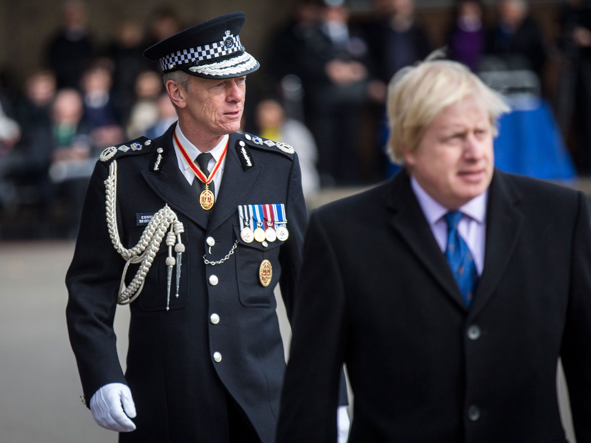 Commissioner Sir Bernard Hogan-Howe with Mayor of London Boris Johnson