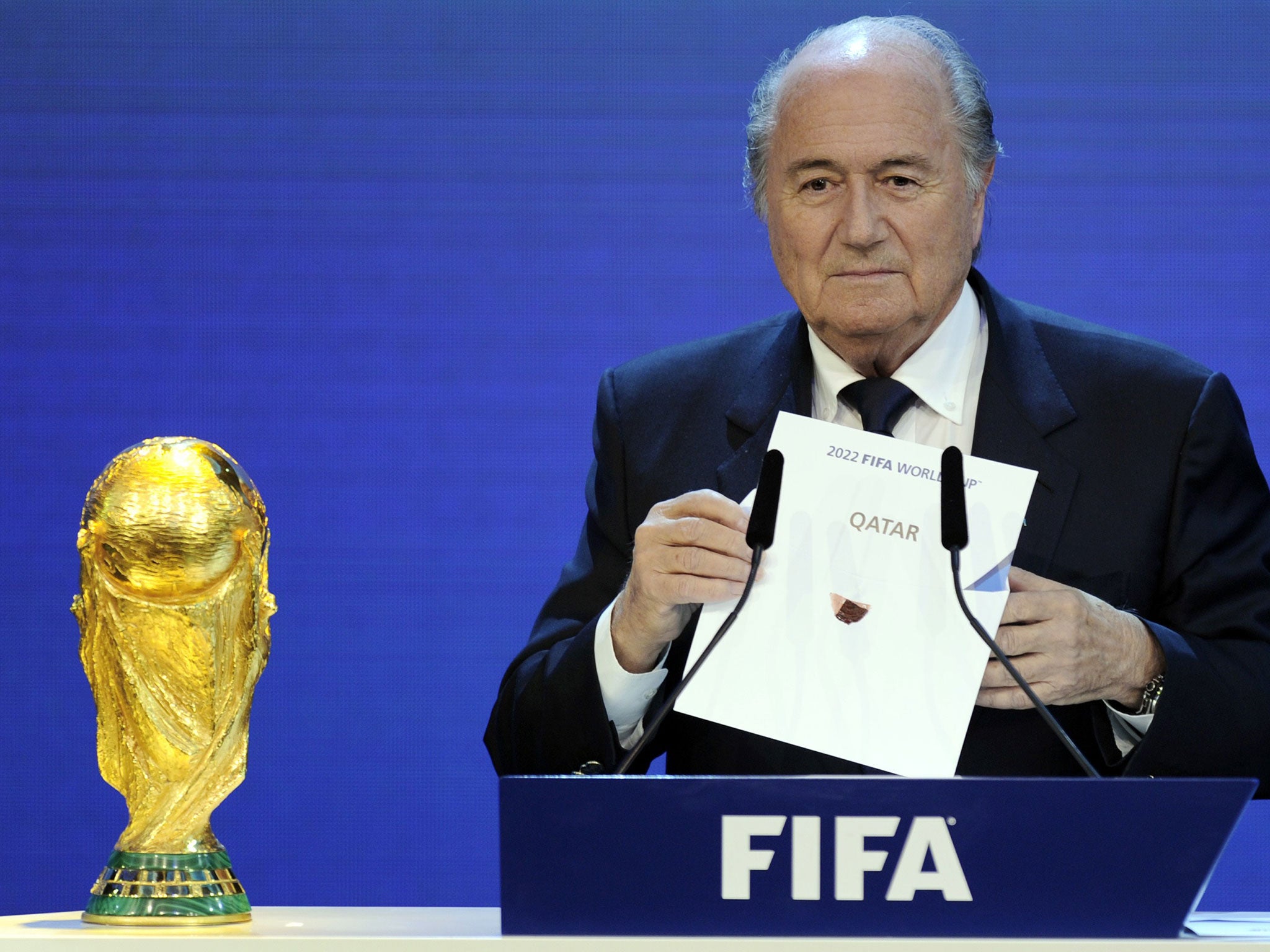 Qatar is awarded the 2022 World Cup finals