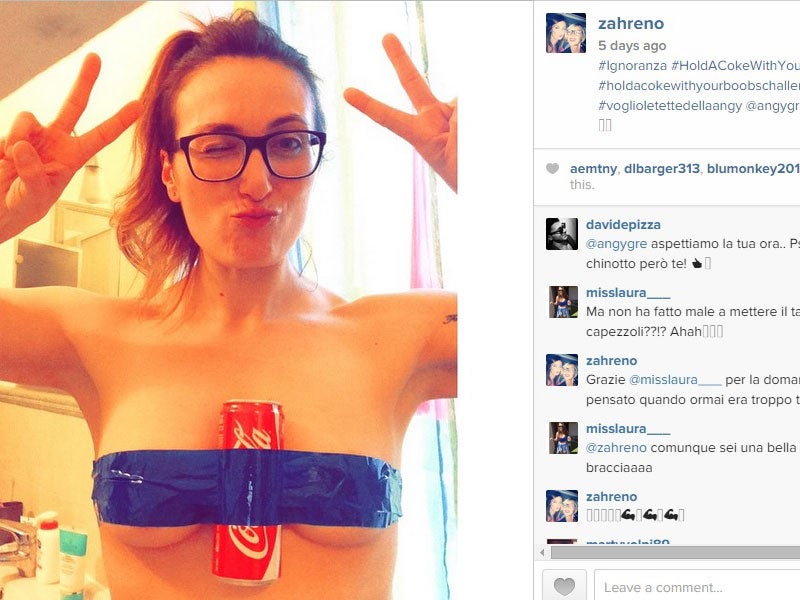 Women have been posting photographs of themselves to raise awareness for breast cancer
