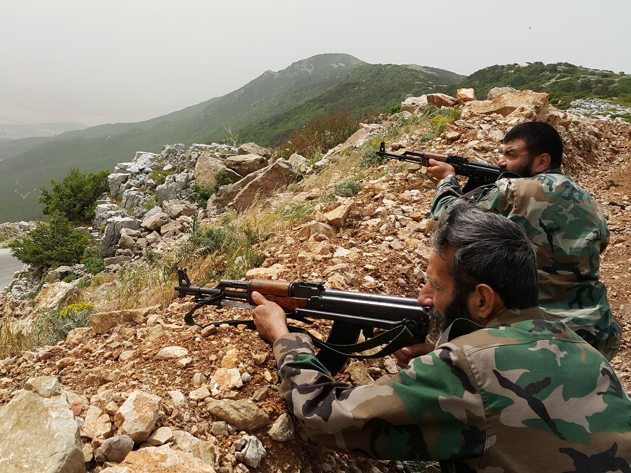 Syrian soldiers intend to hold on to territory in the Orontes river valley