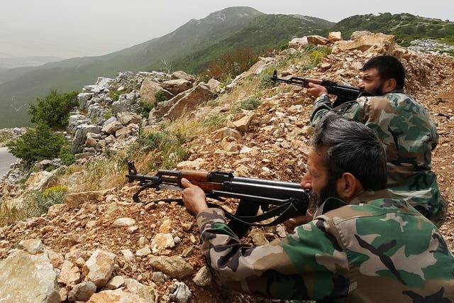 Syrian soldiers intend to hold on to territory in the Orontes river valley