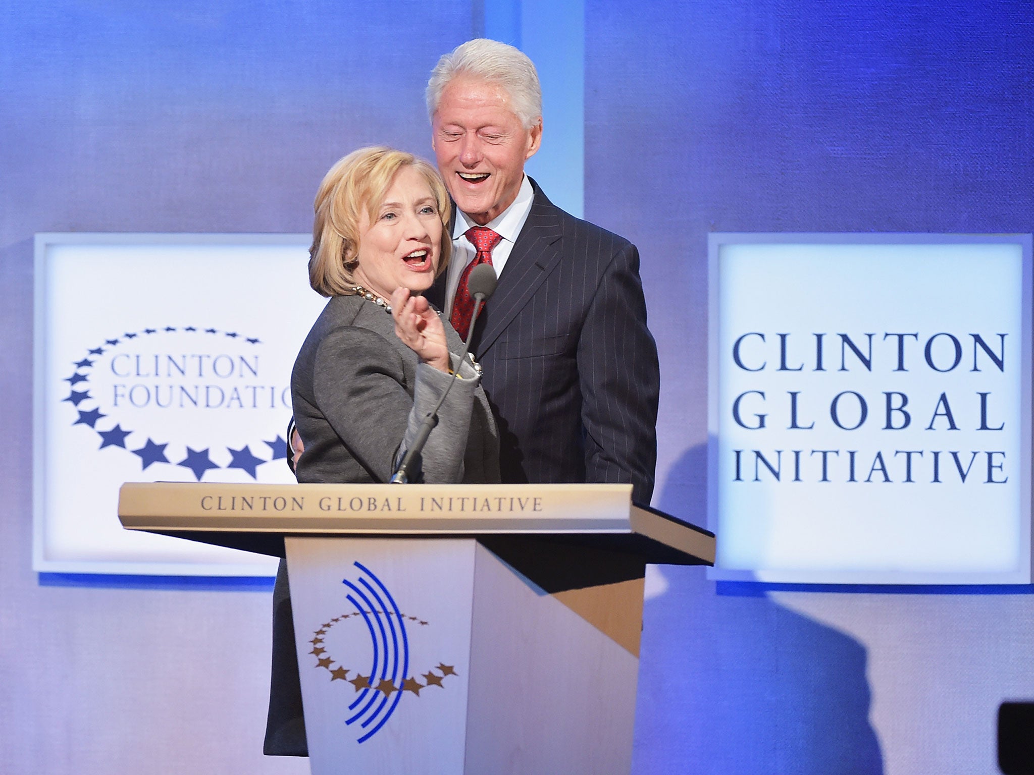 Bill and Hillary present the Clinton Global Initiative in New York