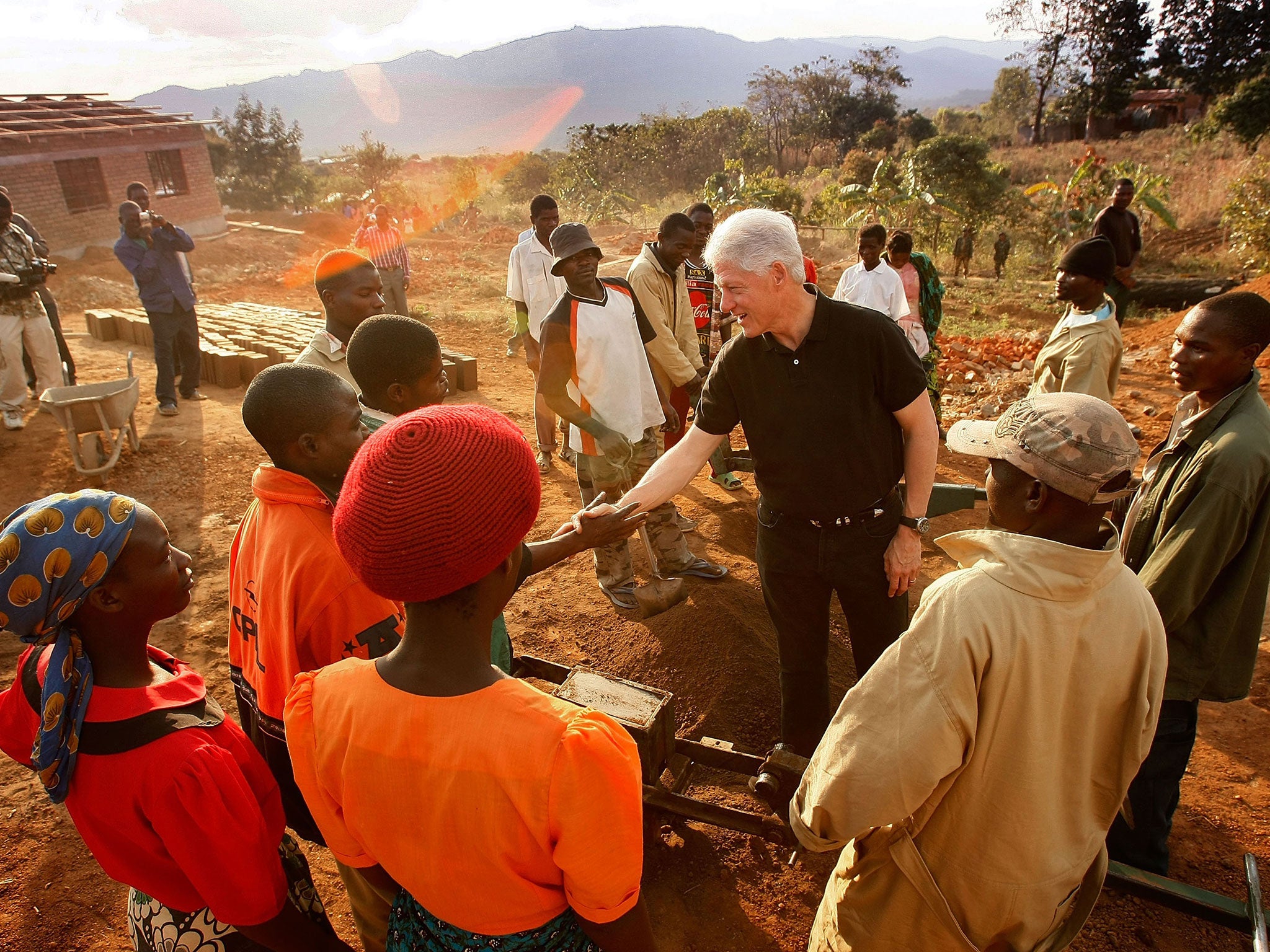 The construction site of a rural hospital in Malawi