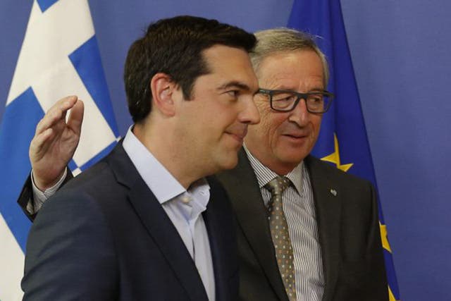 Alexis Tsipras and Jean-Claude Juncker, the head of the European Commission, failed to break the impasse of Greece’s unending debt crisis (EPA)
