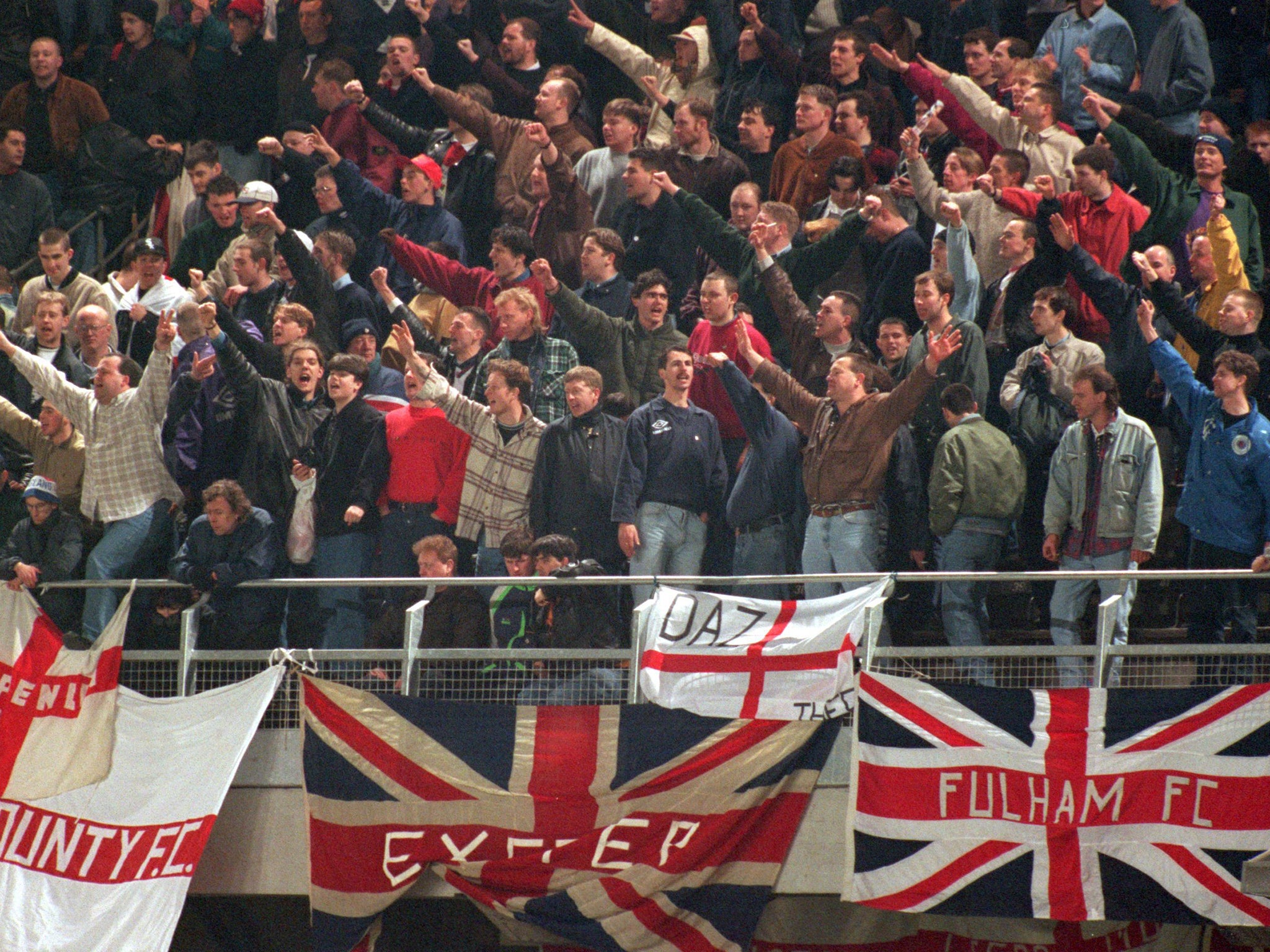 The last game between the Republic of Ireland and England in 1995 was abandoned amid rioting instigated by far-right organisation Combat 18