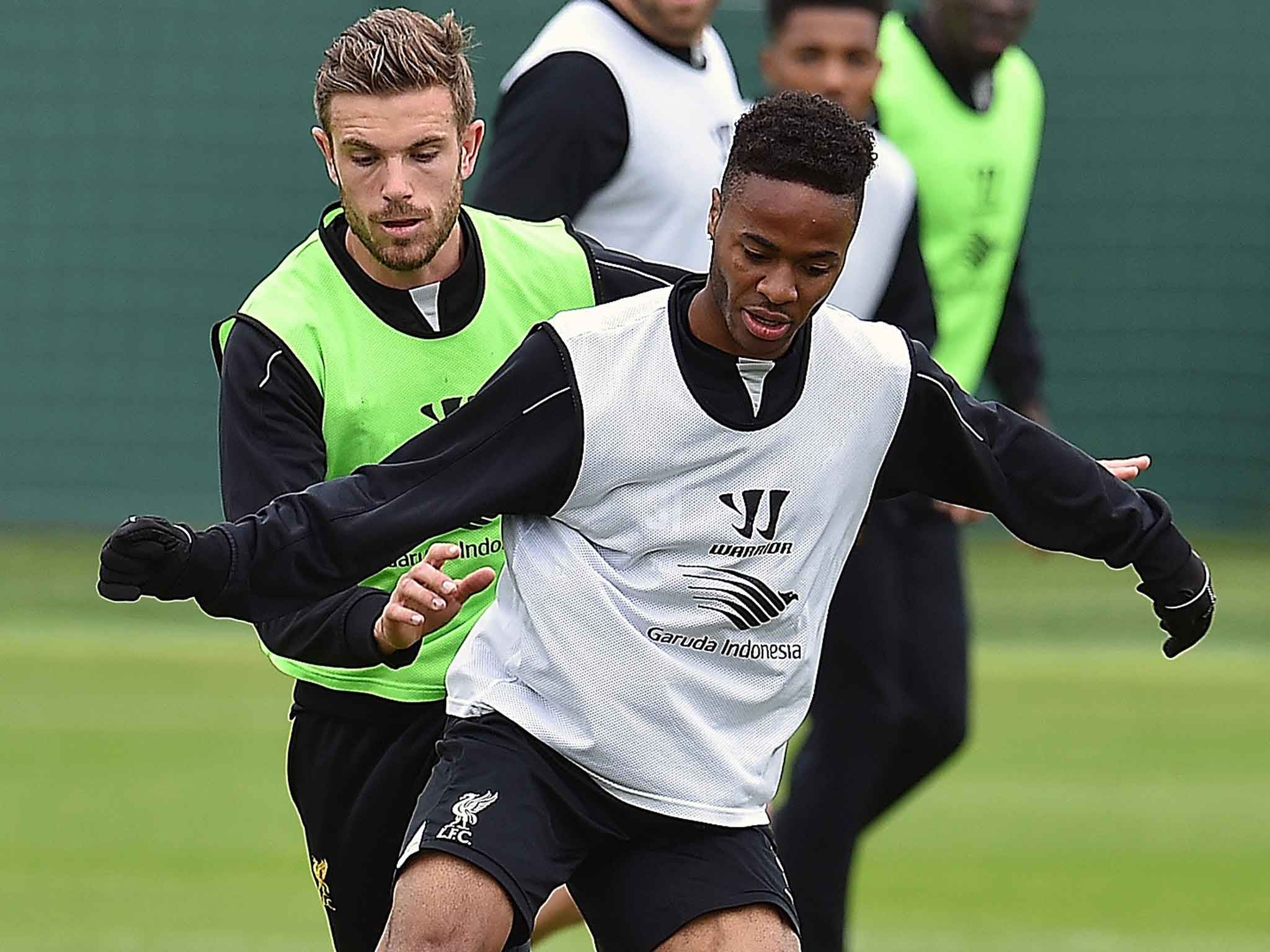 Henderson and Sterling in training for England