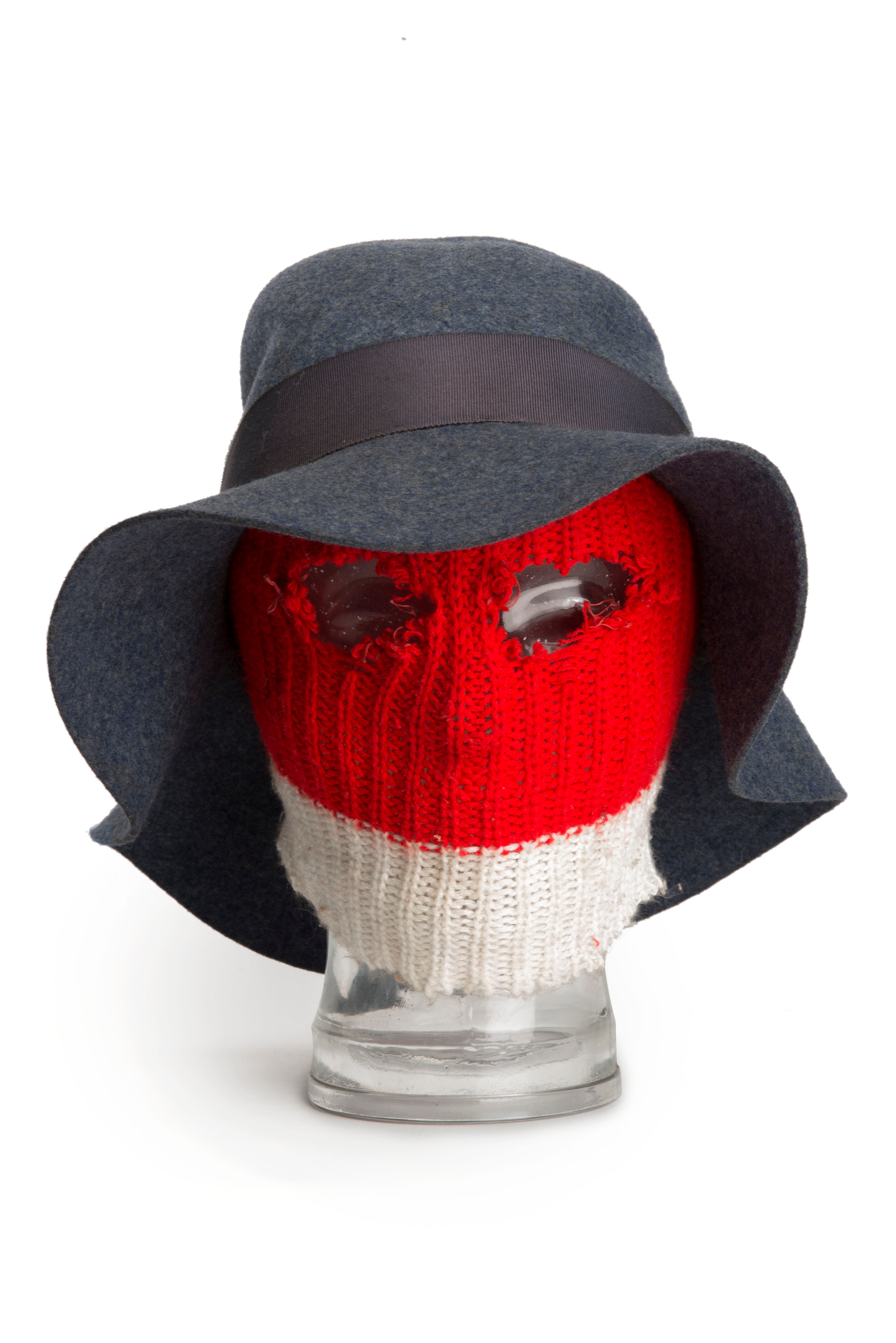 A balaclava and hat used in the six-day Spaghetti House siege, a hostage situation that occured at a London restaurant in 1975