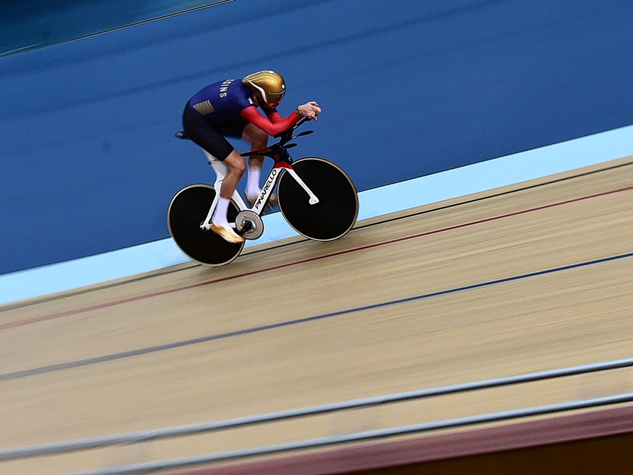 Sir Bradley Wiggins training at Lee Valley VeloPark for Sunday's attempt on the hour world record