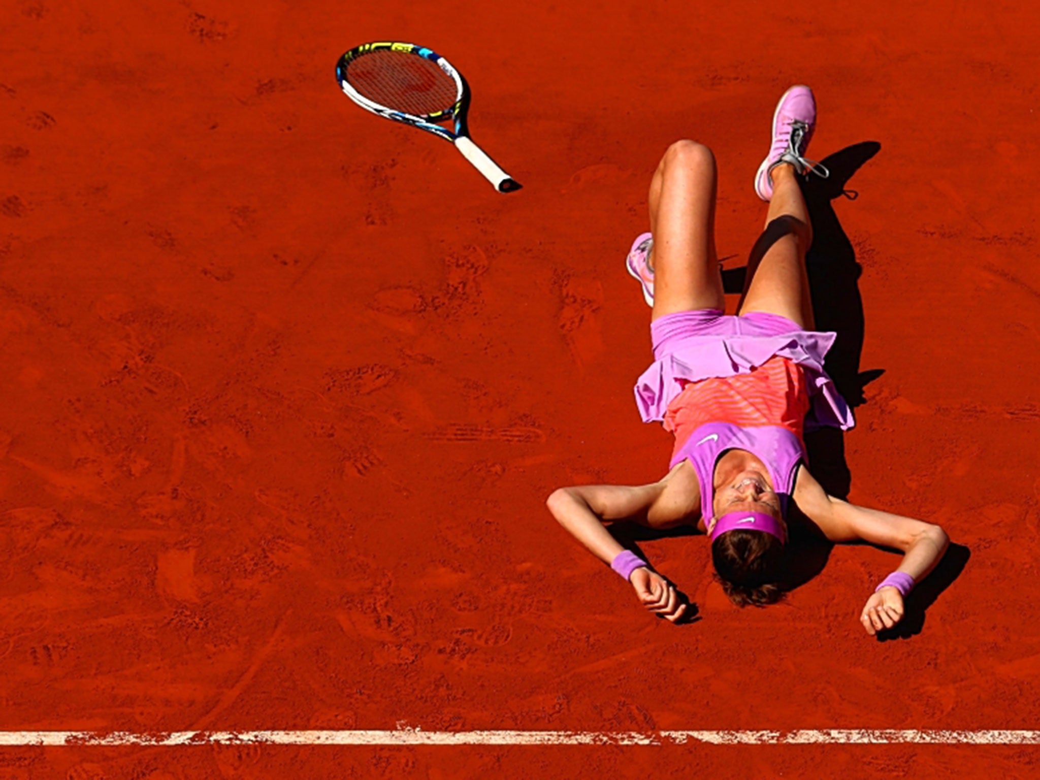 Lucie Safarova celebrates reaching her first Grand Slam final on Thursday