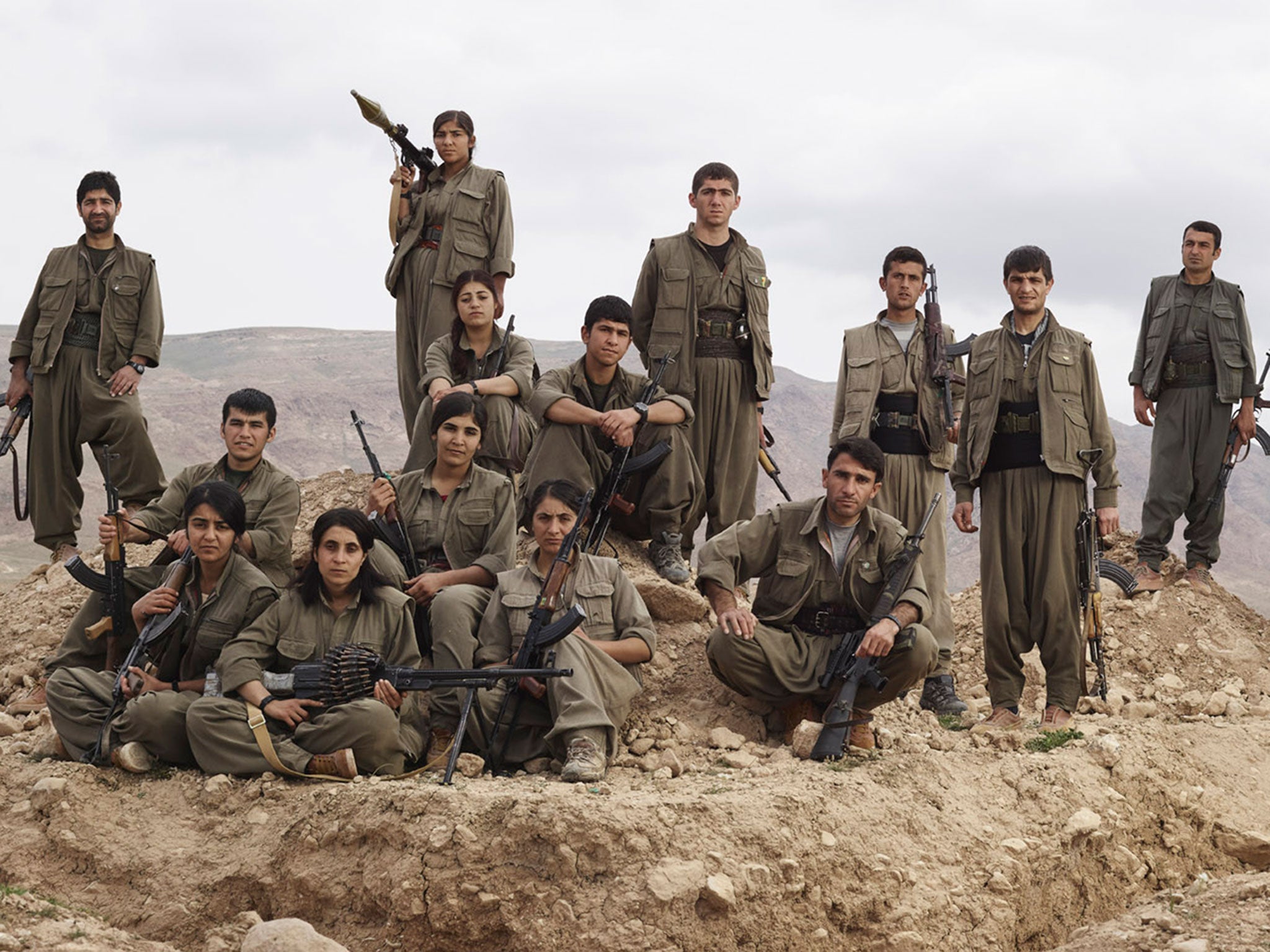 Members of the Kurdistan Workers’ Party in Makhmour (Joey Lawrence)