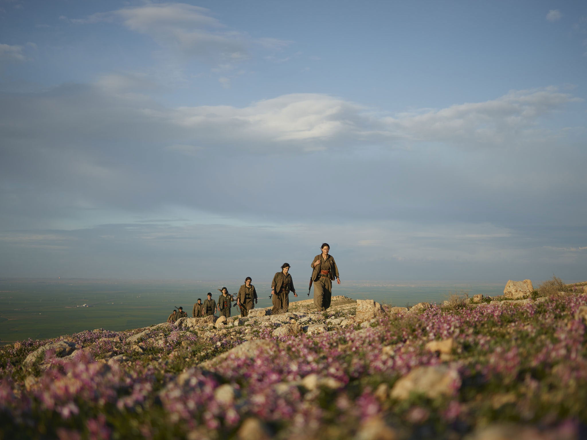 Kurds on patrol in the Makhmour district of Iraqi Kurdistan